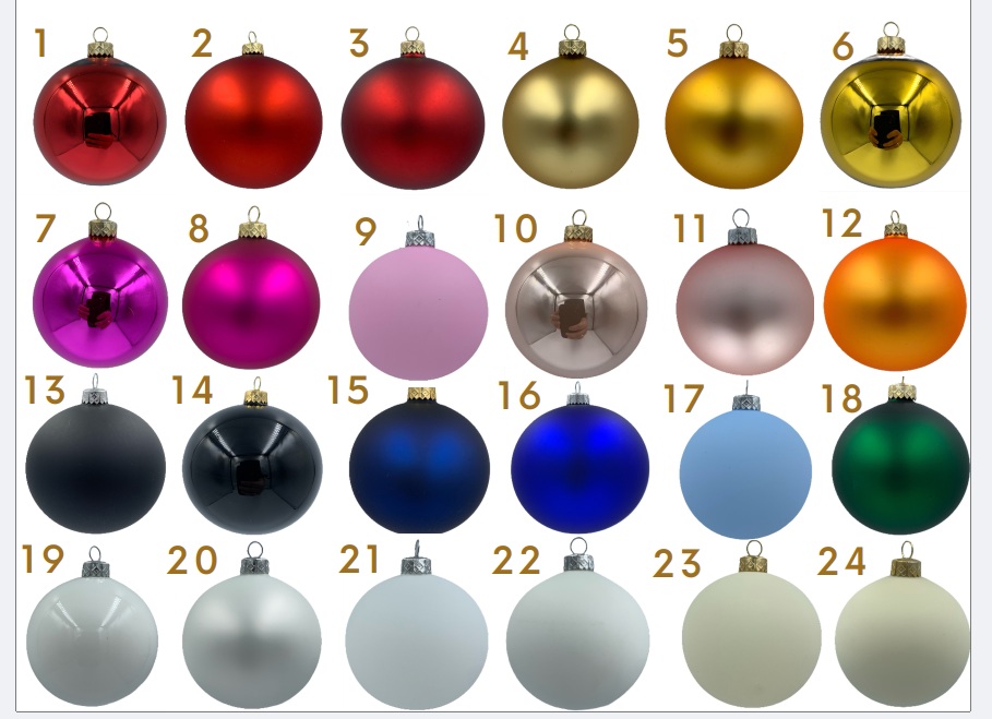 Weihnachtskugeln aus Glas 6 cm einzeln