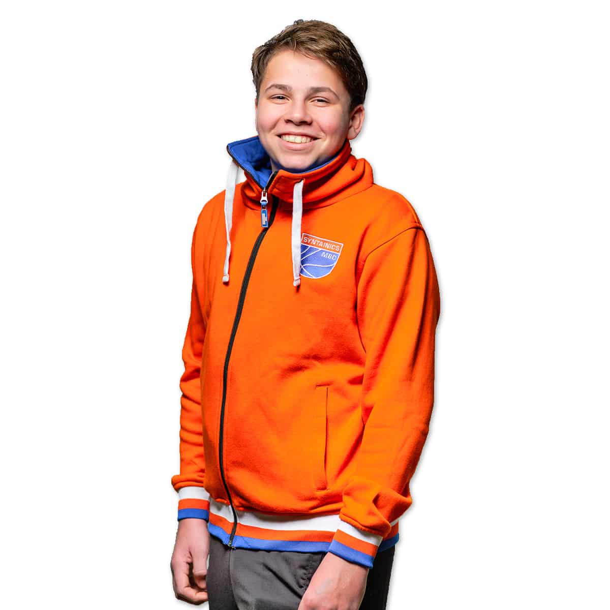 Sweatjacke mit hohem Kragen