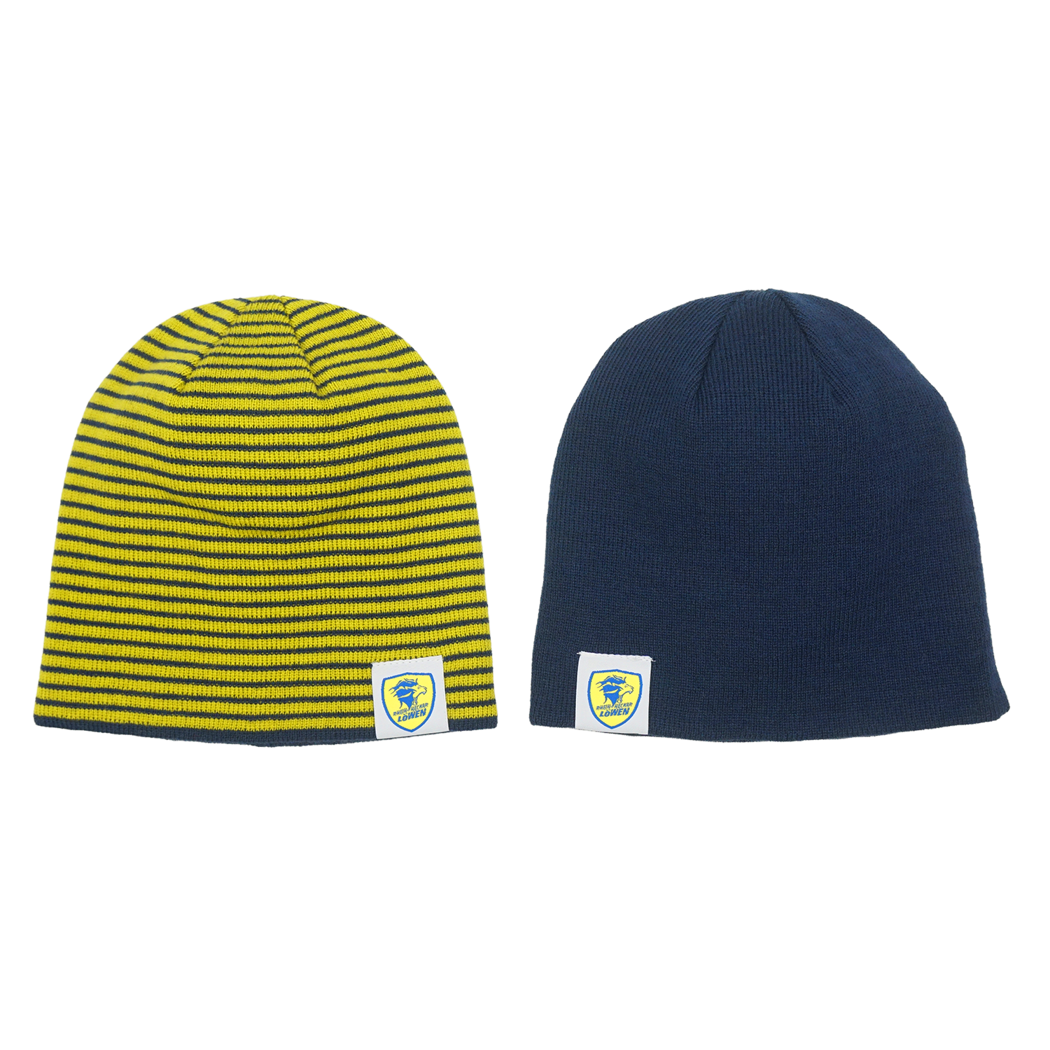 Wende Beanie geringelt mit Weblabel