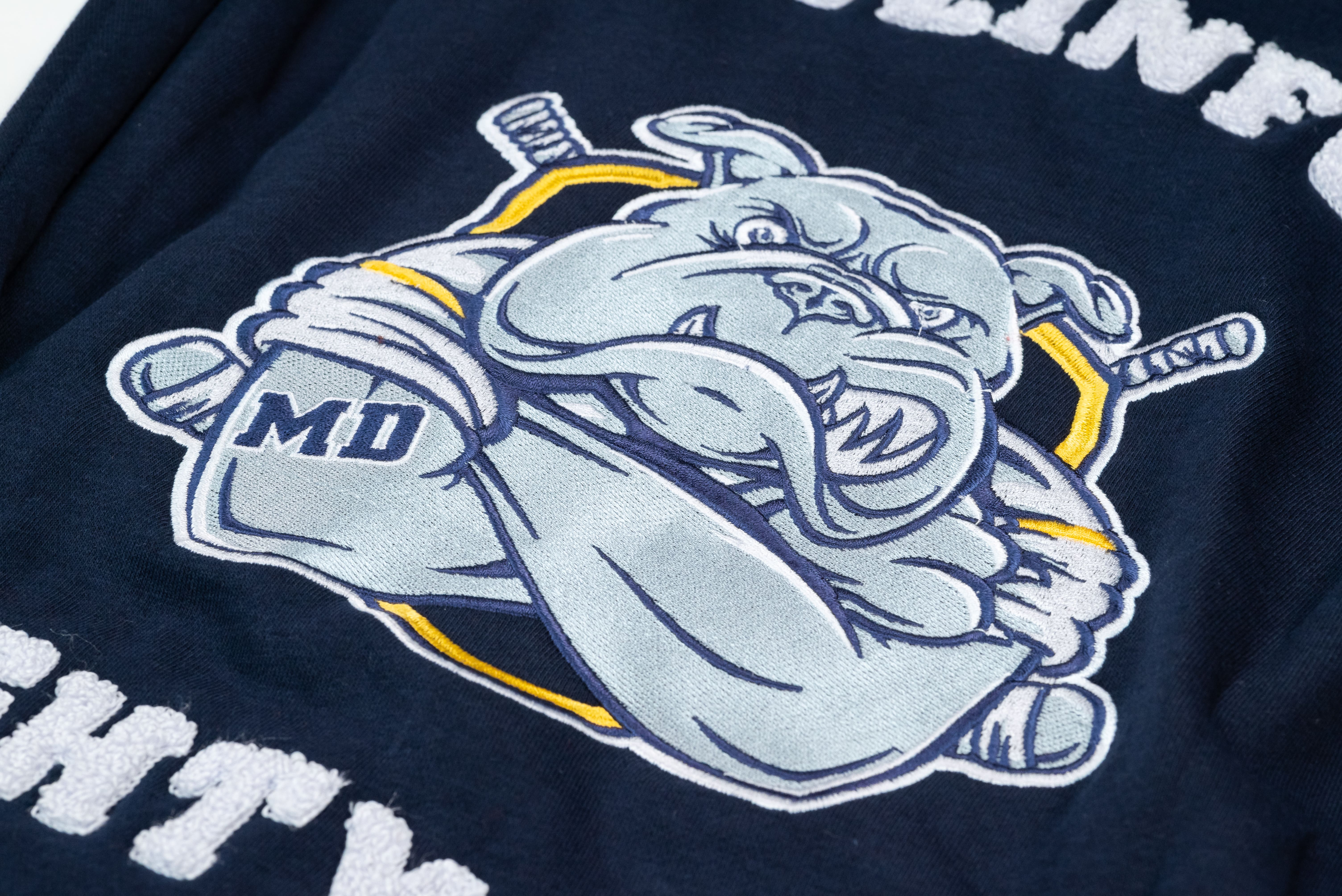 Collegejacke / Baseballjacke mit Ärmeln aus Kunstleder Collegejacke / Baseballjacke mit Ärmeln aus Kunstleder