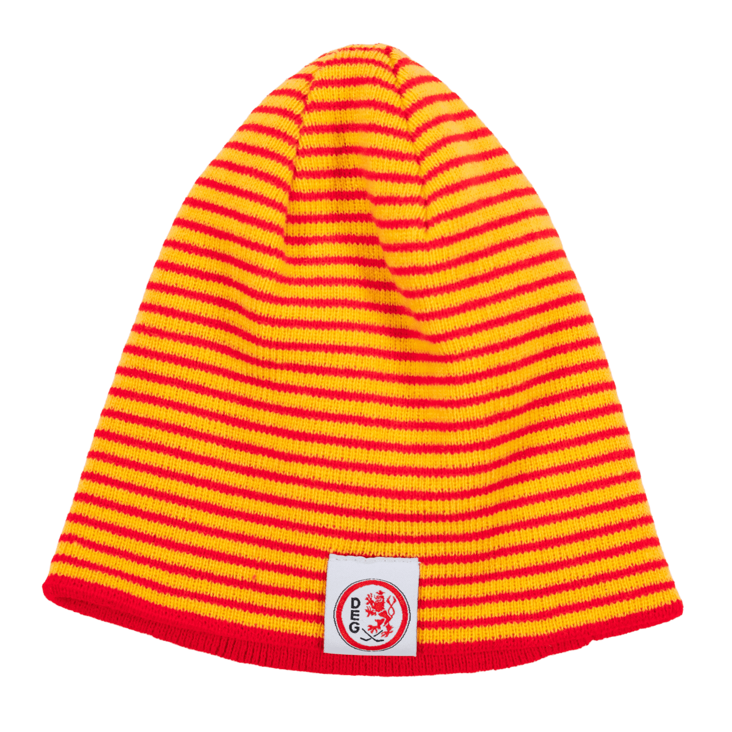 Wende Beanie Kids geringelt mit Weblabel