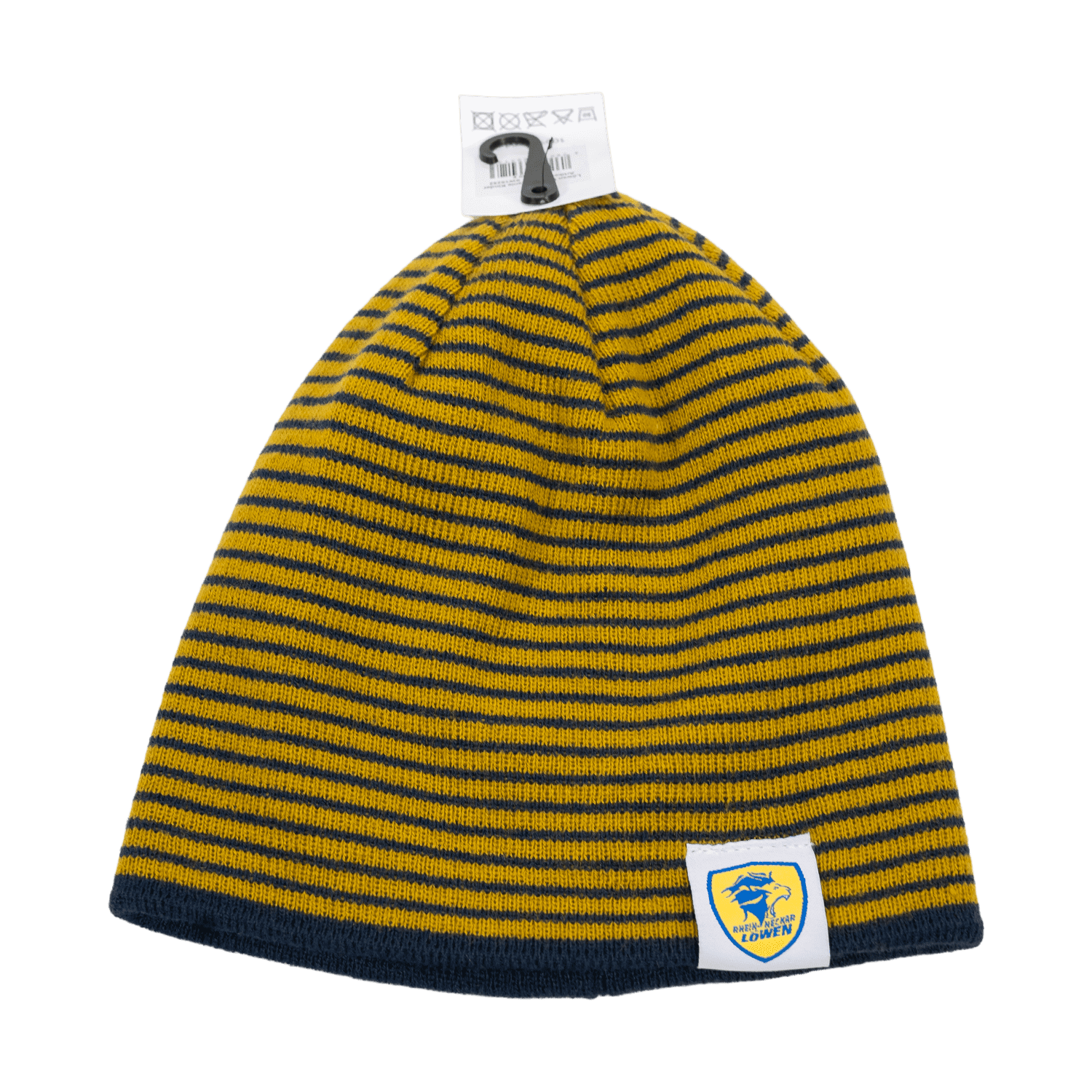 Wende Beanie Kids geringelt mit Weblabel