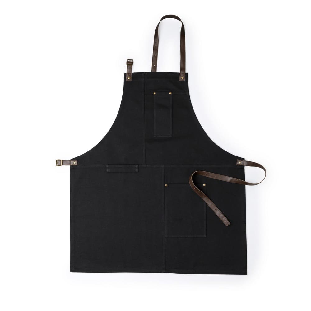 Grillschürze Baumwolle mit Lederriehmen