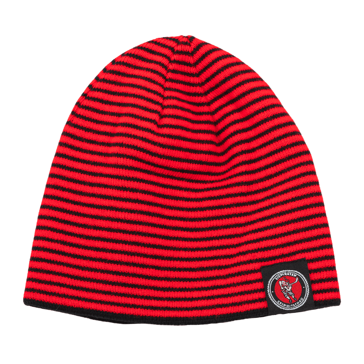 Wende Beanie Kids geringelt mit Weblabel
