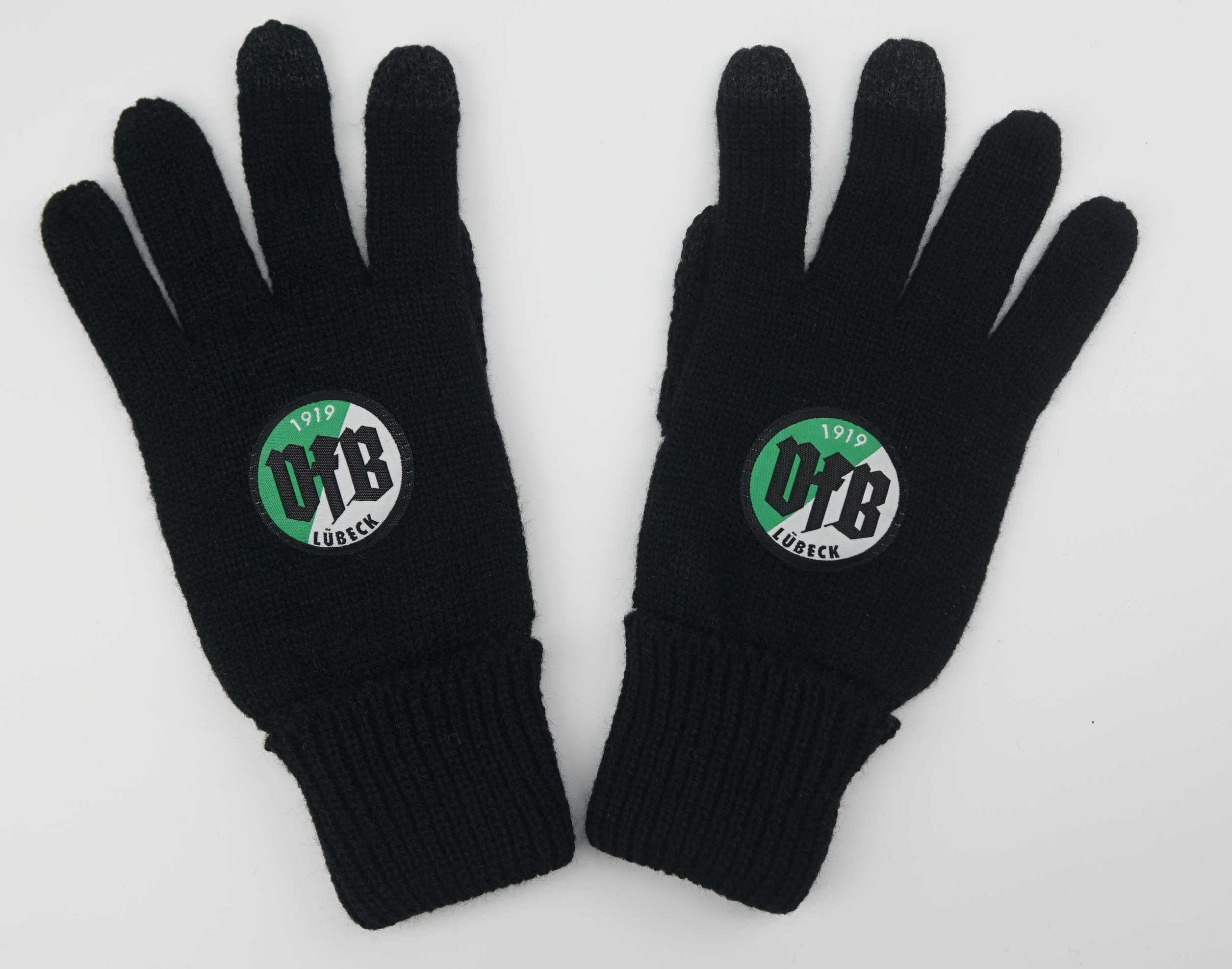 Handschuh gestrickt, mit Touch u. Weblabel