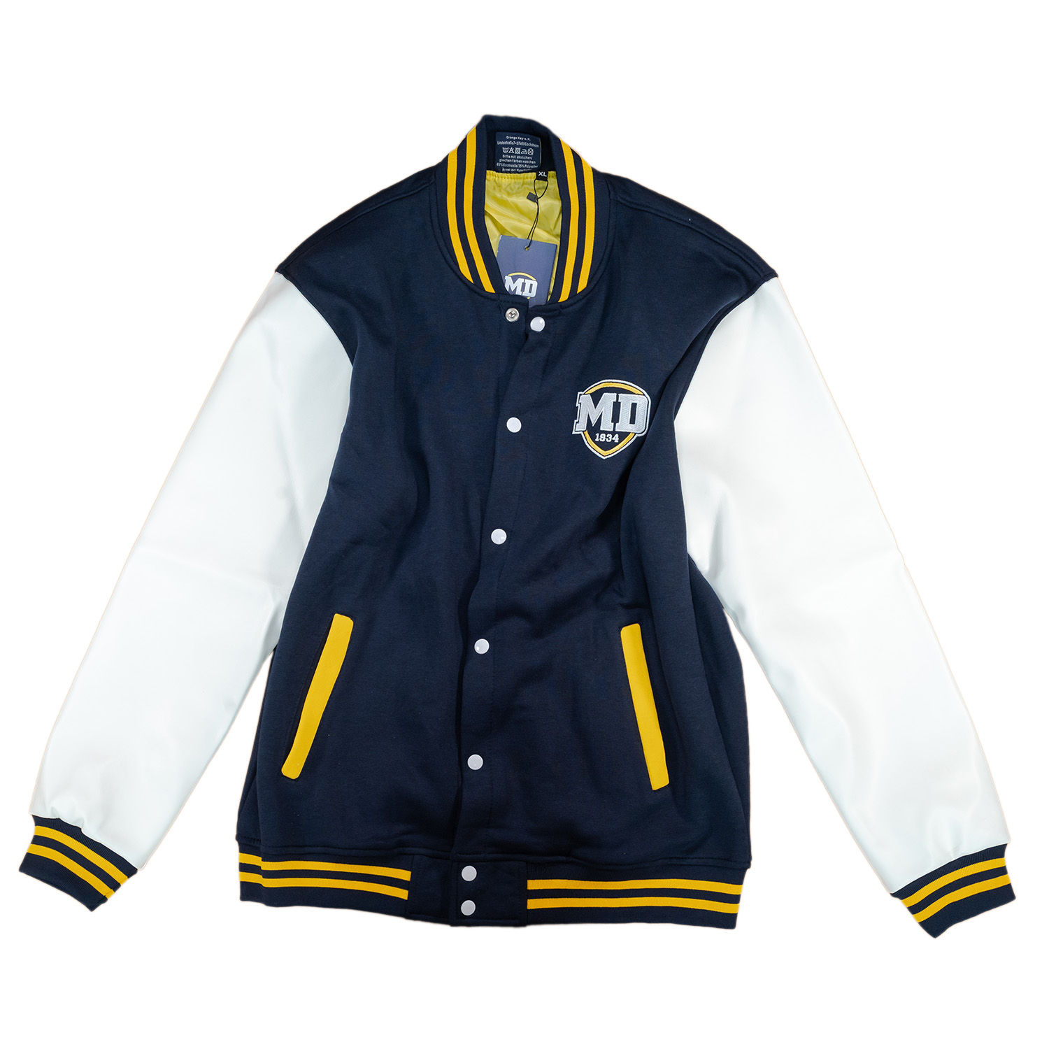Collegejacke / Baseballjacke mit Ärmeln aus Kunstleder Collegejacke / Baseballjacke mit Ärmeln aus Kunstleder