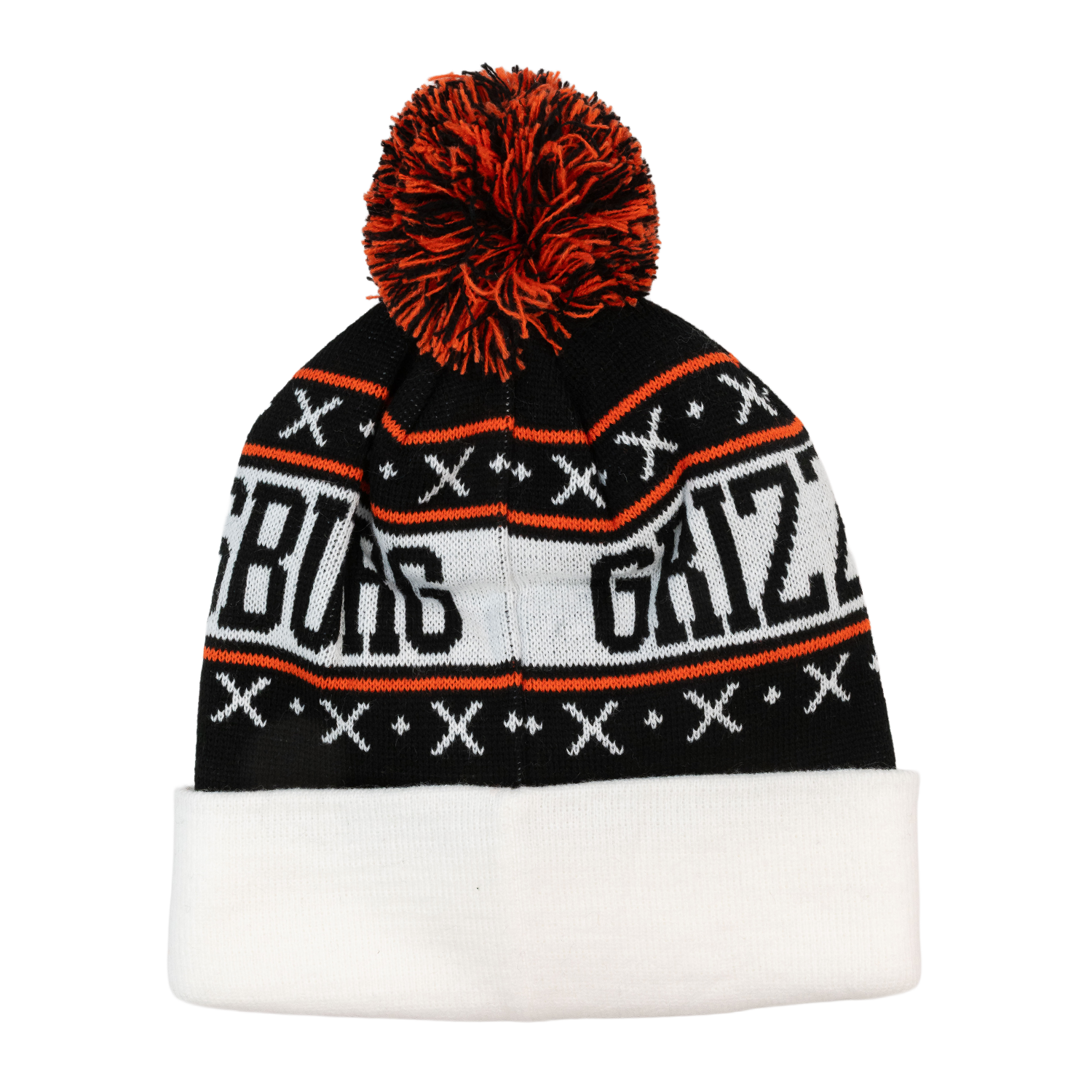 Pudelmütze mit Umschlag inkl. Stick + Logo / Text gestrickt