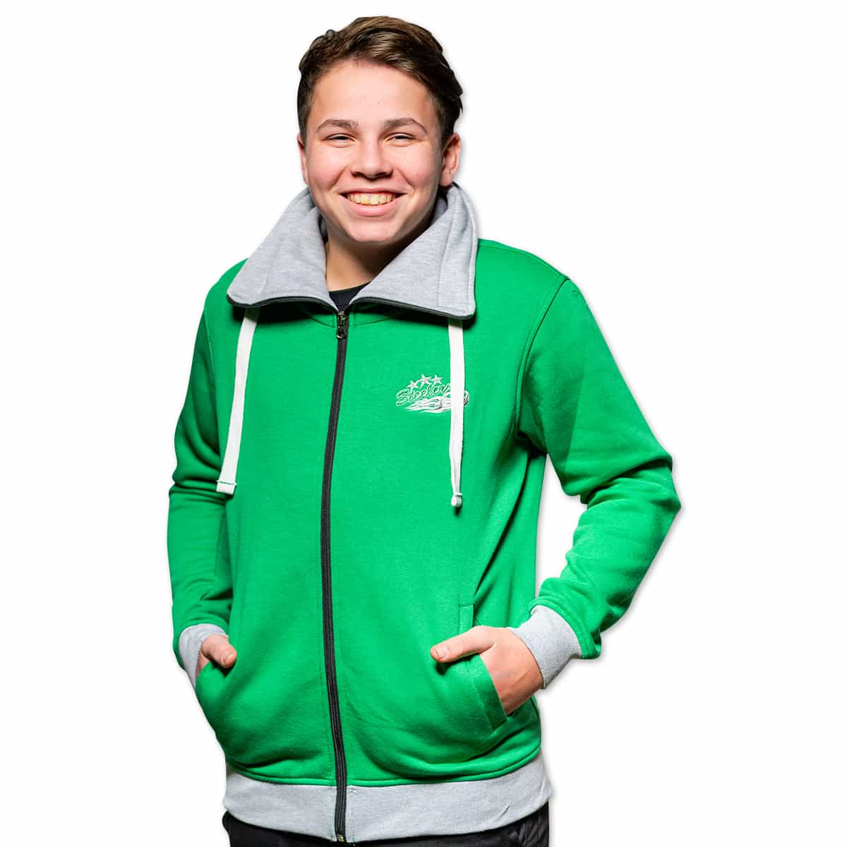 Sweatjacke mit hohem Kragen