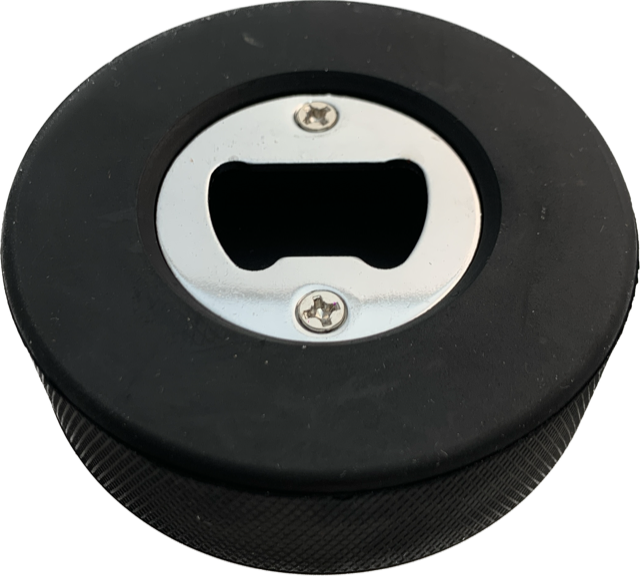 Eishockeypuck mit Flaschenöffner Eishockeypuck mit Flaschenöffner